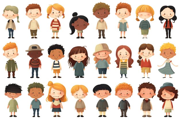 boy and girl Anime Cute Character Cartoon Emotion Illustration 