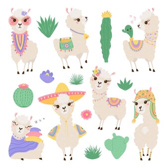 Rainbow And Llama Clipart - Cute Llama Clip Art – inkleystudio - Clip