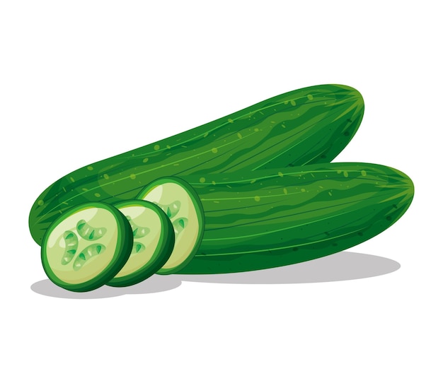 Simple Cucumber Clipart Vector Illustration Isolated On White Clip Art Library