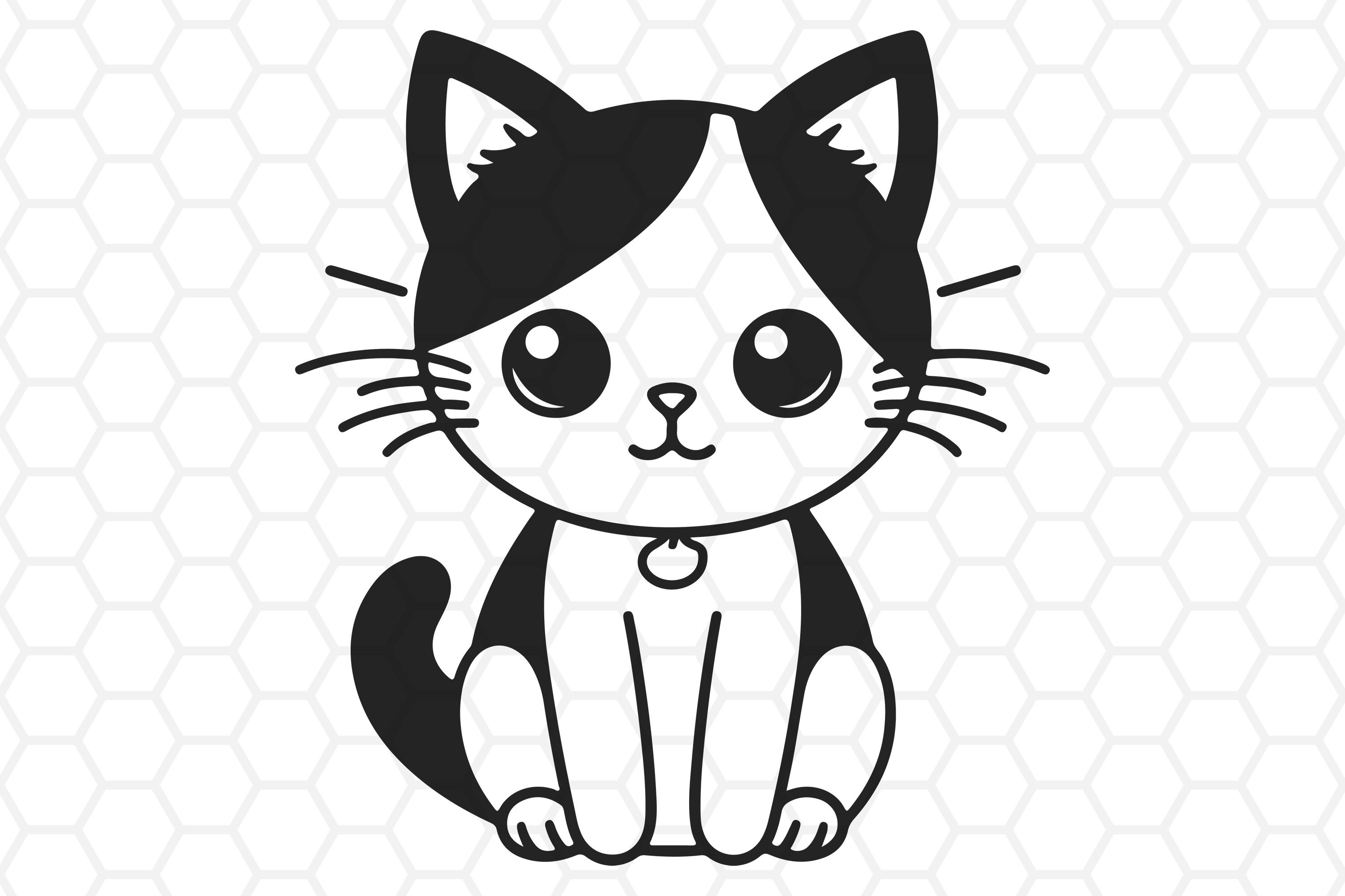 Cute Cartoon Kawaii Cat Sticker Clipart AI Generated 23477118 PNG