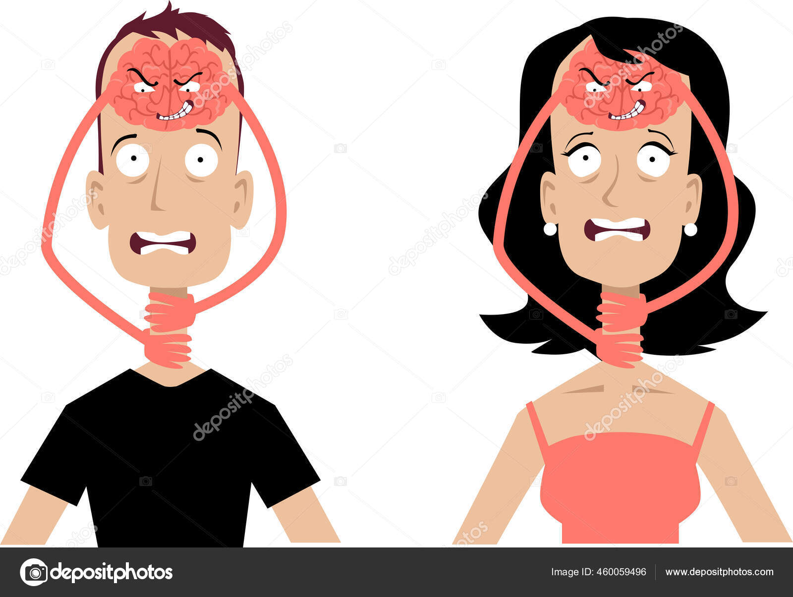 Premium Vector | Frustrated woman touching head complicated 