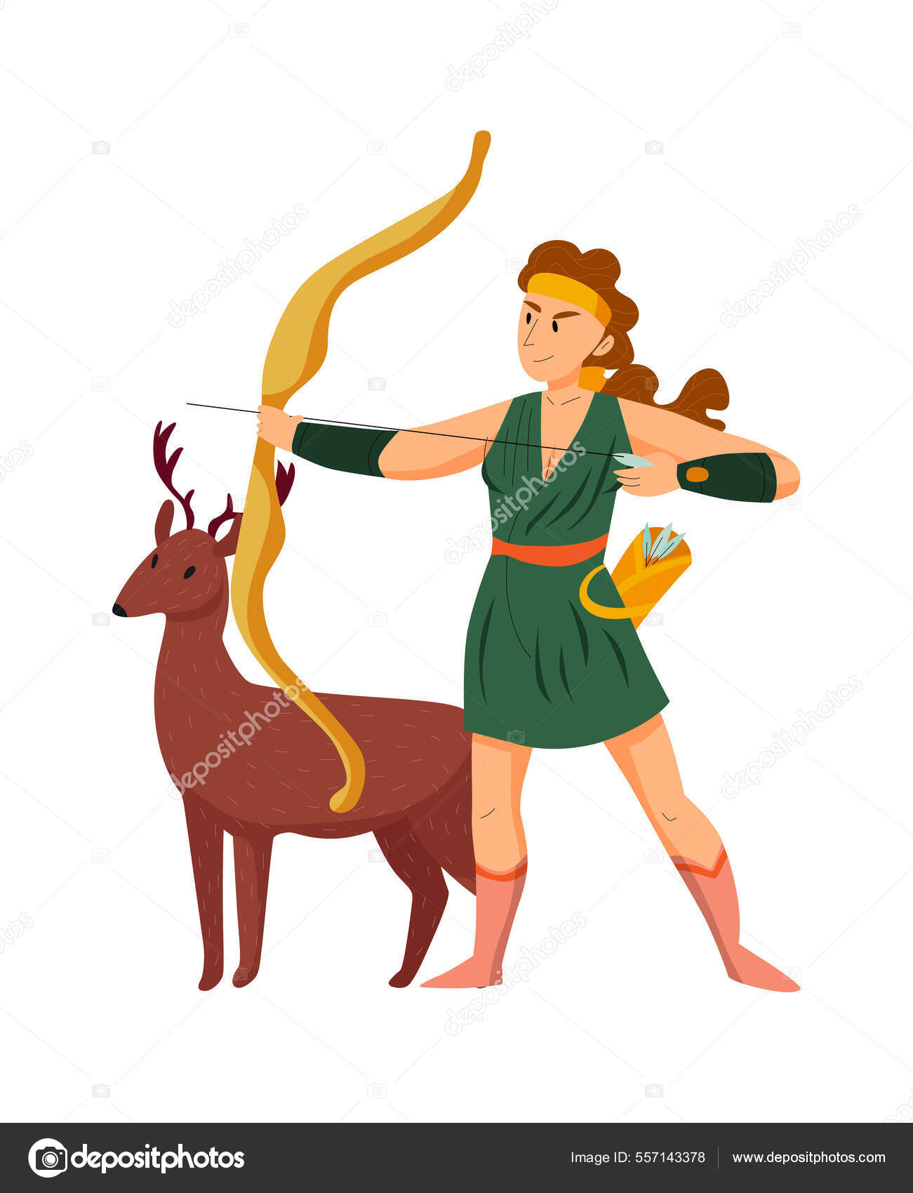 Artemis Goddess, illustration, vector on white background 13684093 ...