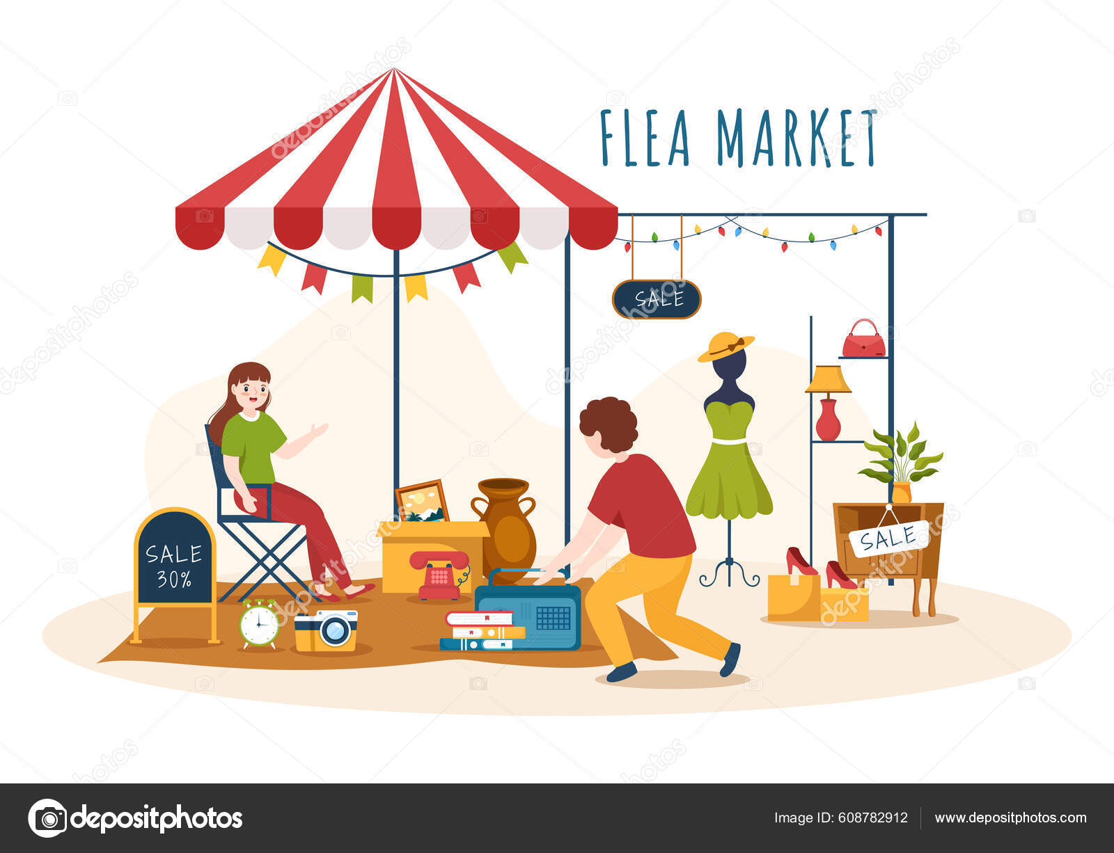 Flea Market Stock Illustrations – 3,924 Flea Market Stock - Clip Art ...