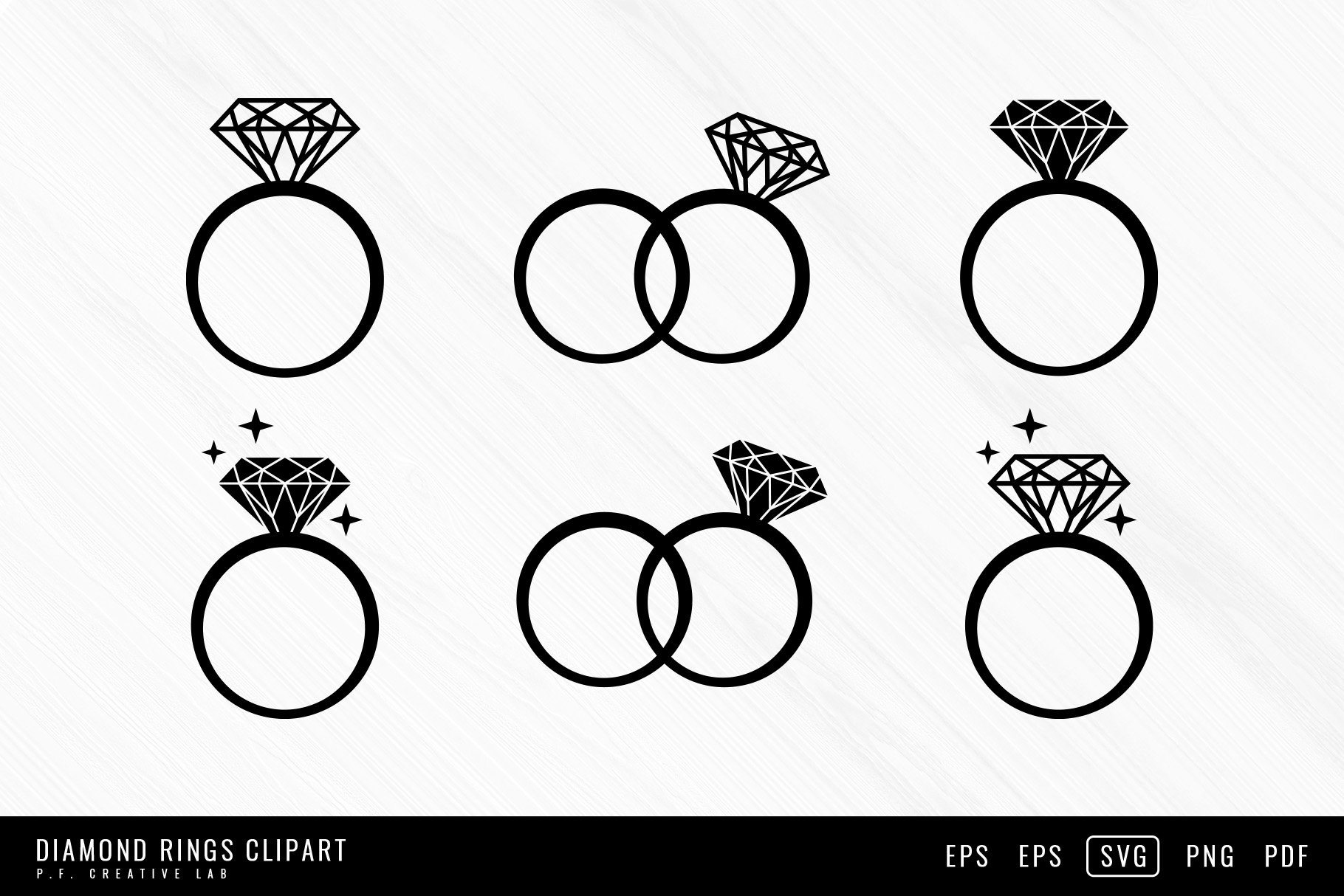 Solitaire Diamond Rings Clipart By Digital Curio | TheHungryJPEG - Clip ...