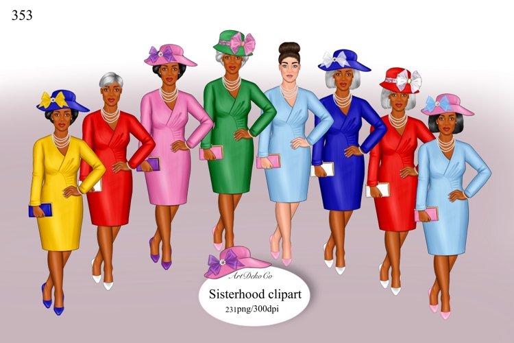 Sorority Clipart, Sisterhood Clipart Graphic by ArtDekoCo 