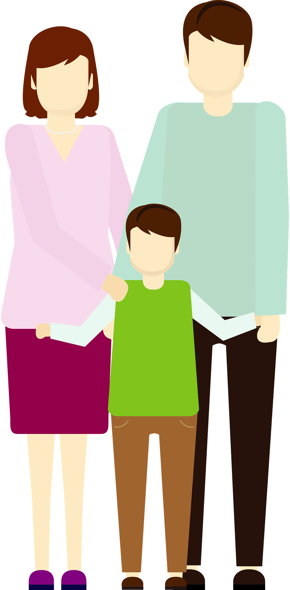 mother and son clipart