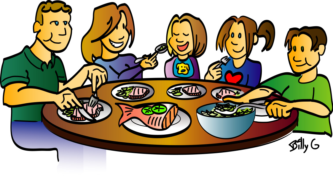 eating dinner clipart
