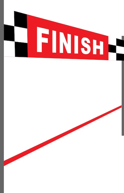 Figure At Custom Finish Line  Great PowerPoint ClipArt for