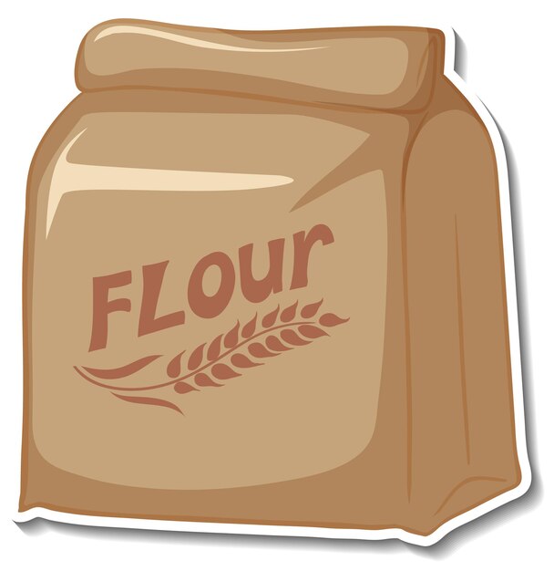 Bag Of Flour On White Background Stock Vector - Illustration Of - Clip 