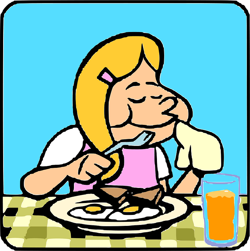 eating breakfast clipart