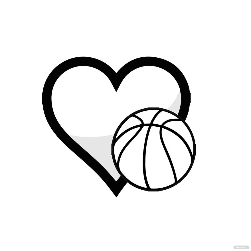 basketball heart clipart