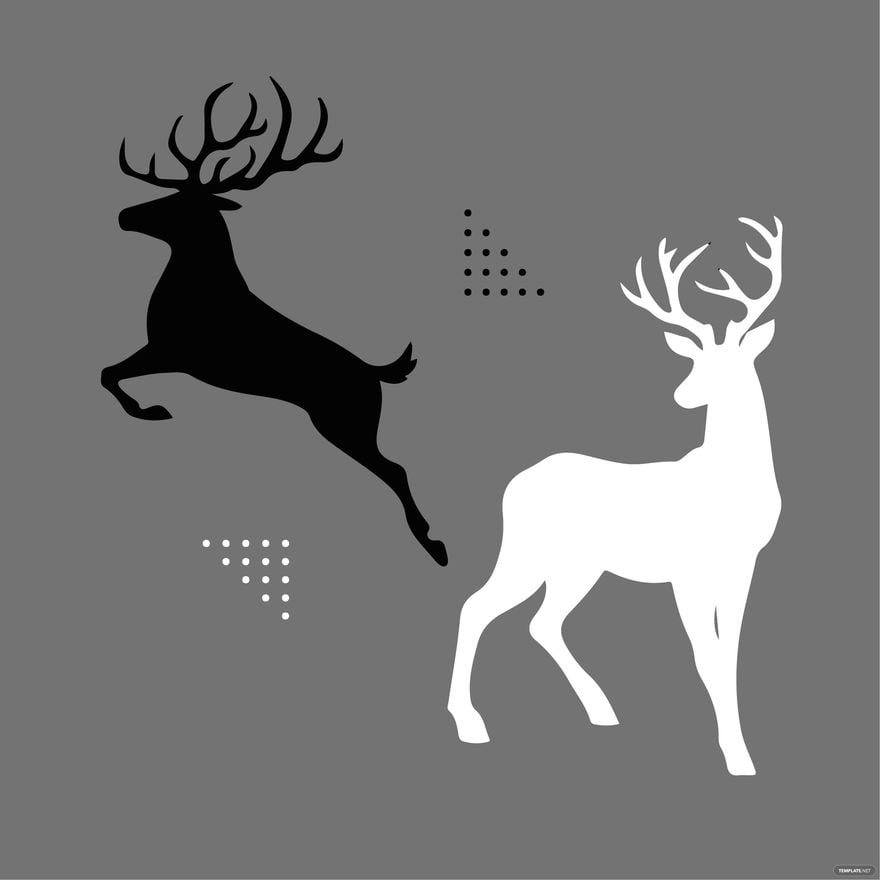 reindeer silhouette clipart black and white