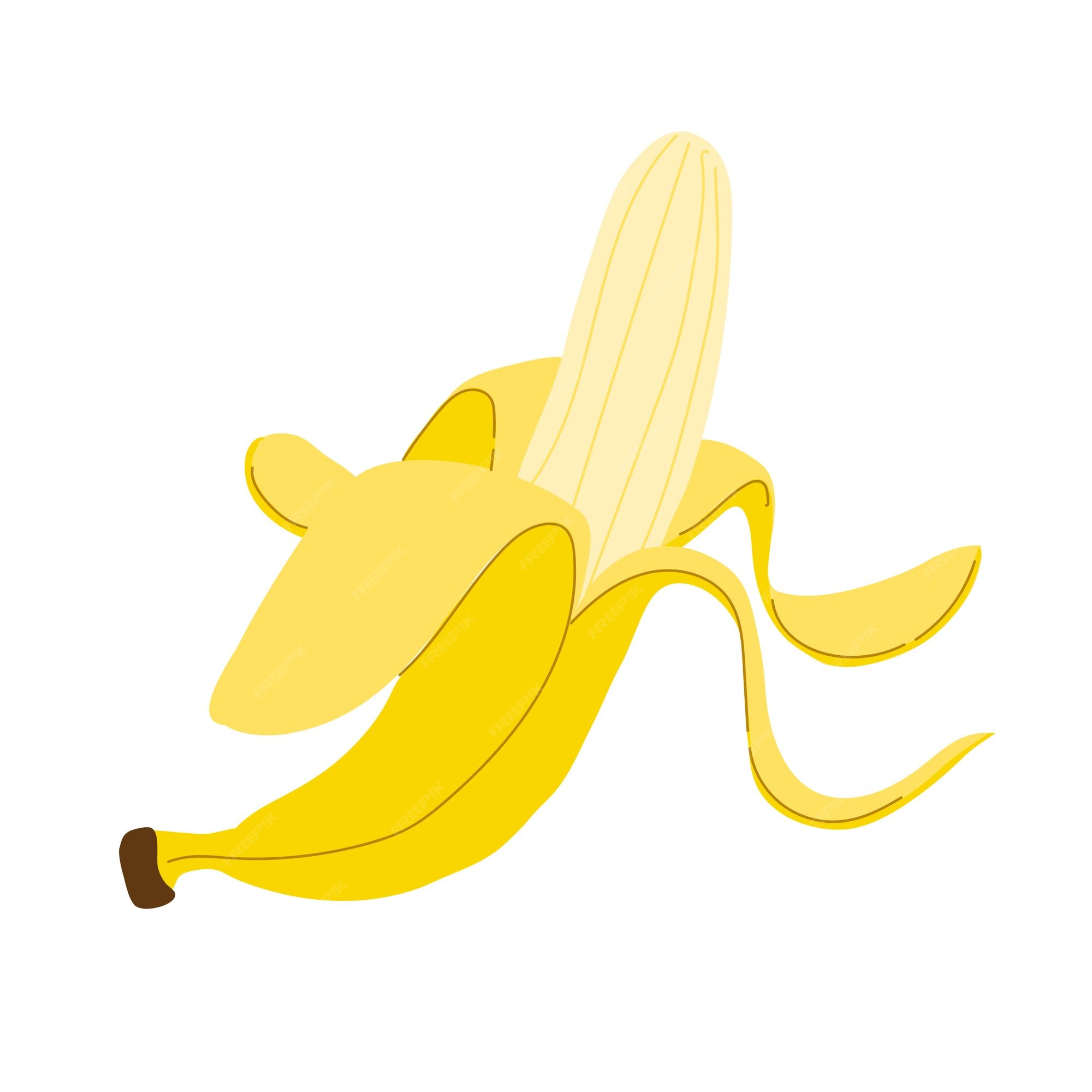 Banana Peel Clipart Transparent Background, Cartoon Hand Drawn - Clip ...