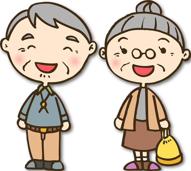 Couple grandma and grandpa together cute cartoon Vector Image - Clip ...