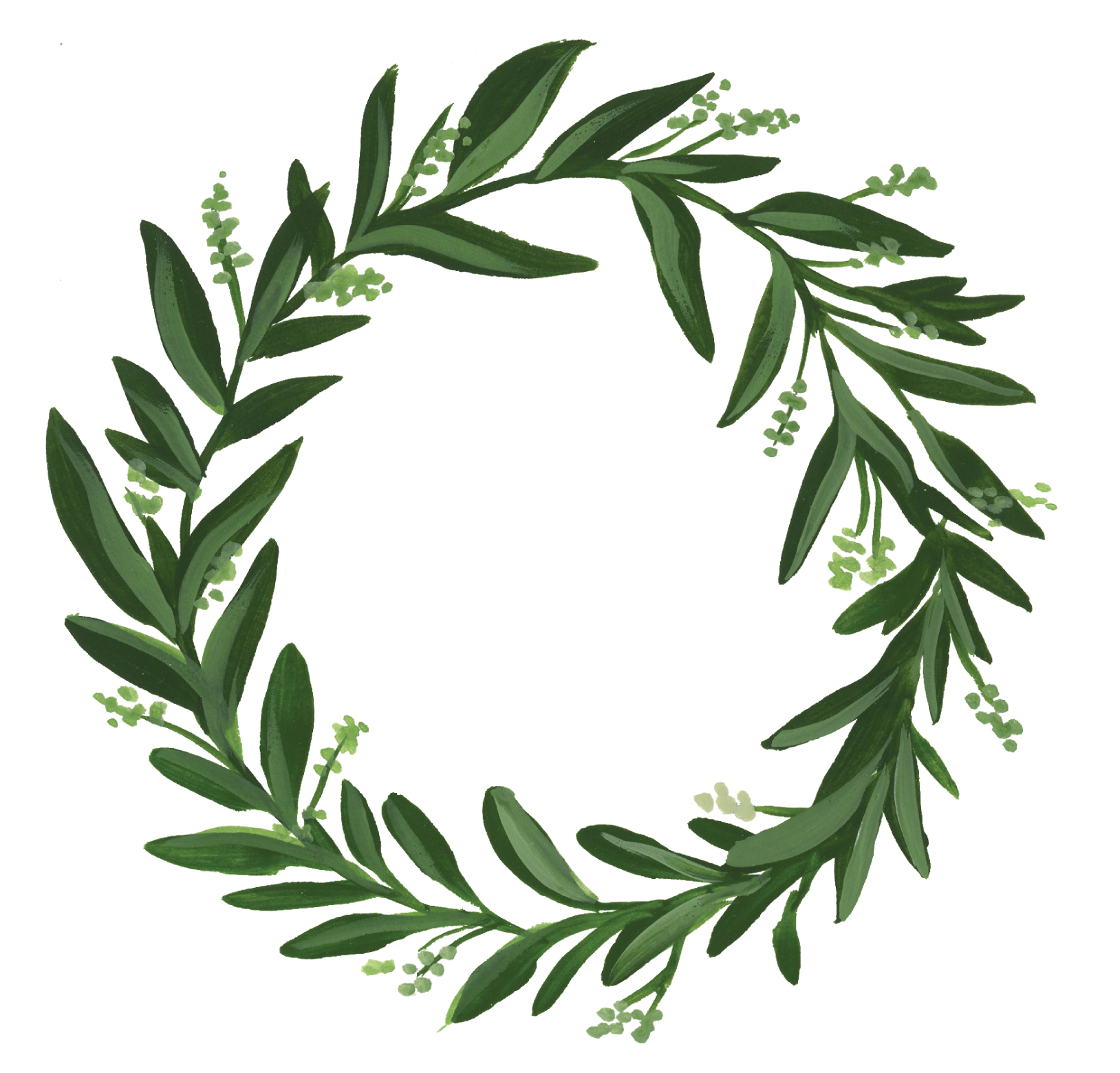 greenery wreath clipart