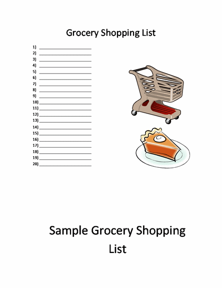 shopping list clipart