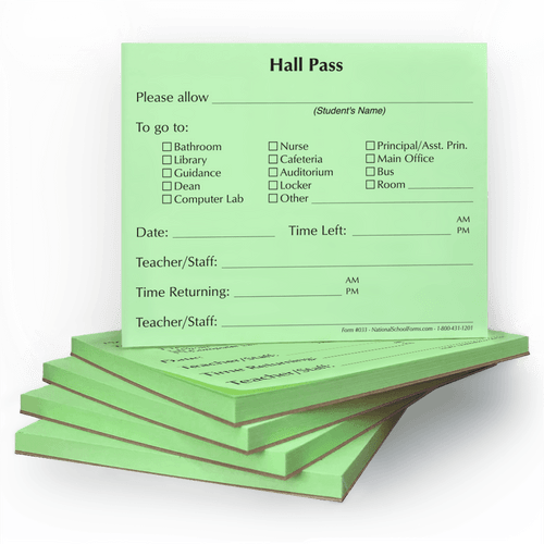 hall pass clipart