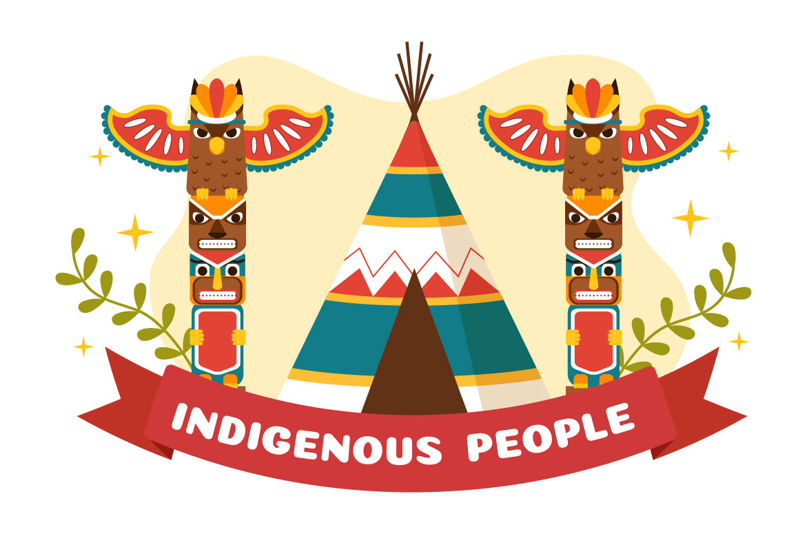 Indigenous Day Banner. Multinational Characters. Royalty Free SVG ...