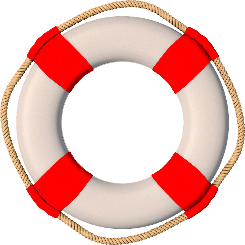 Red Life Buoy Rescue  Great PowerPoint ClipArt for Presentations 