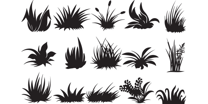 grass clipart black and white vector