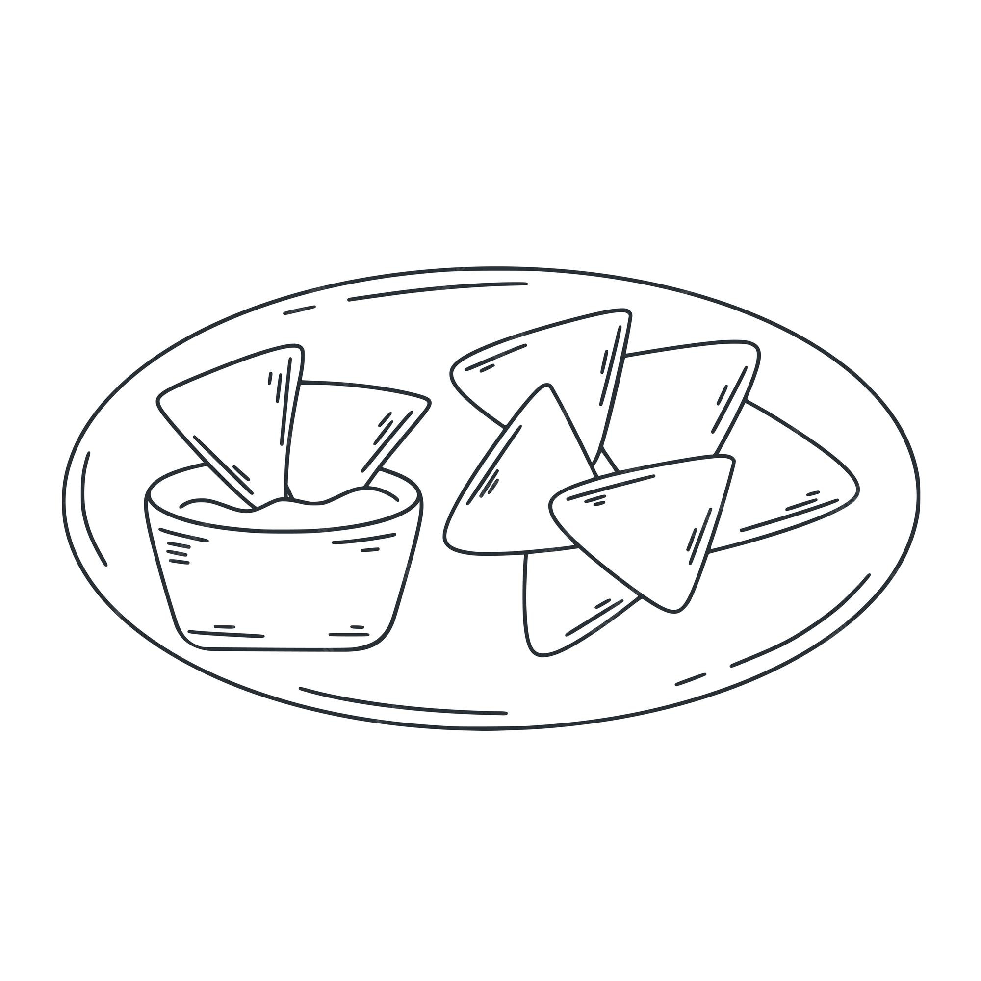 White Nachos Icon Isolated On Black Background Tortilla Chips Or 