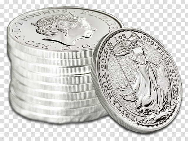 Silver coins. Realistic silver money isolated on white background 