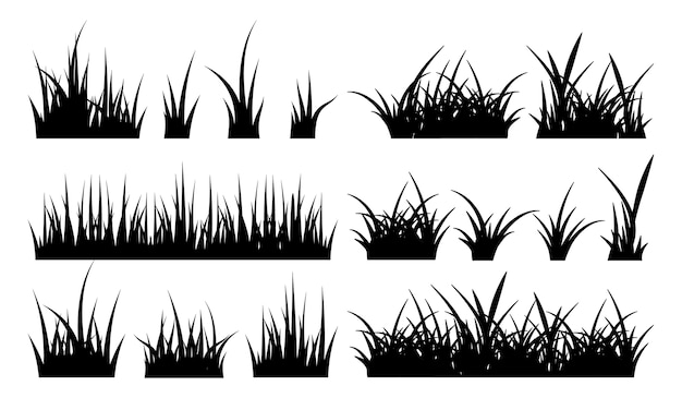 grass clipart black and white vector