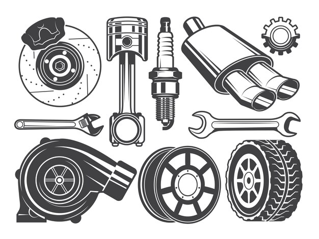 Delivery Truck with Car Parts - vector clipart - Clip Art Library