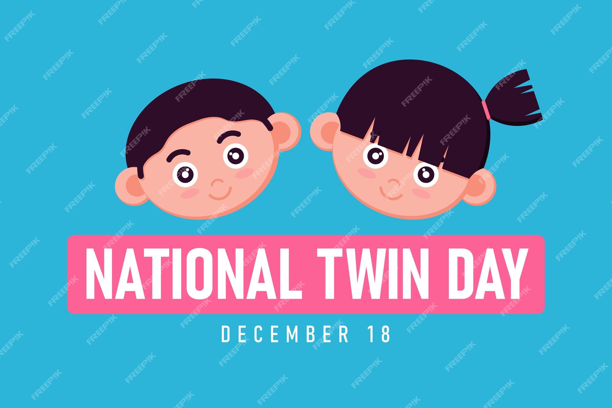 National Twin Day Design Suitable For Greeting Card Poster And   Clip