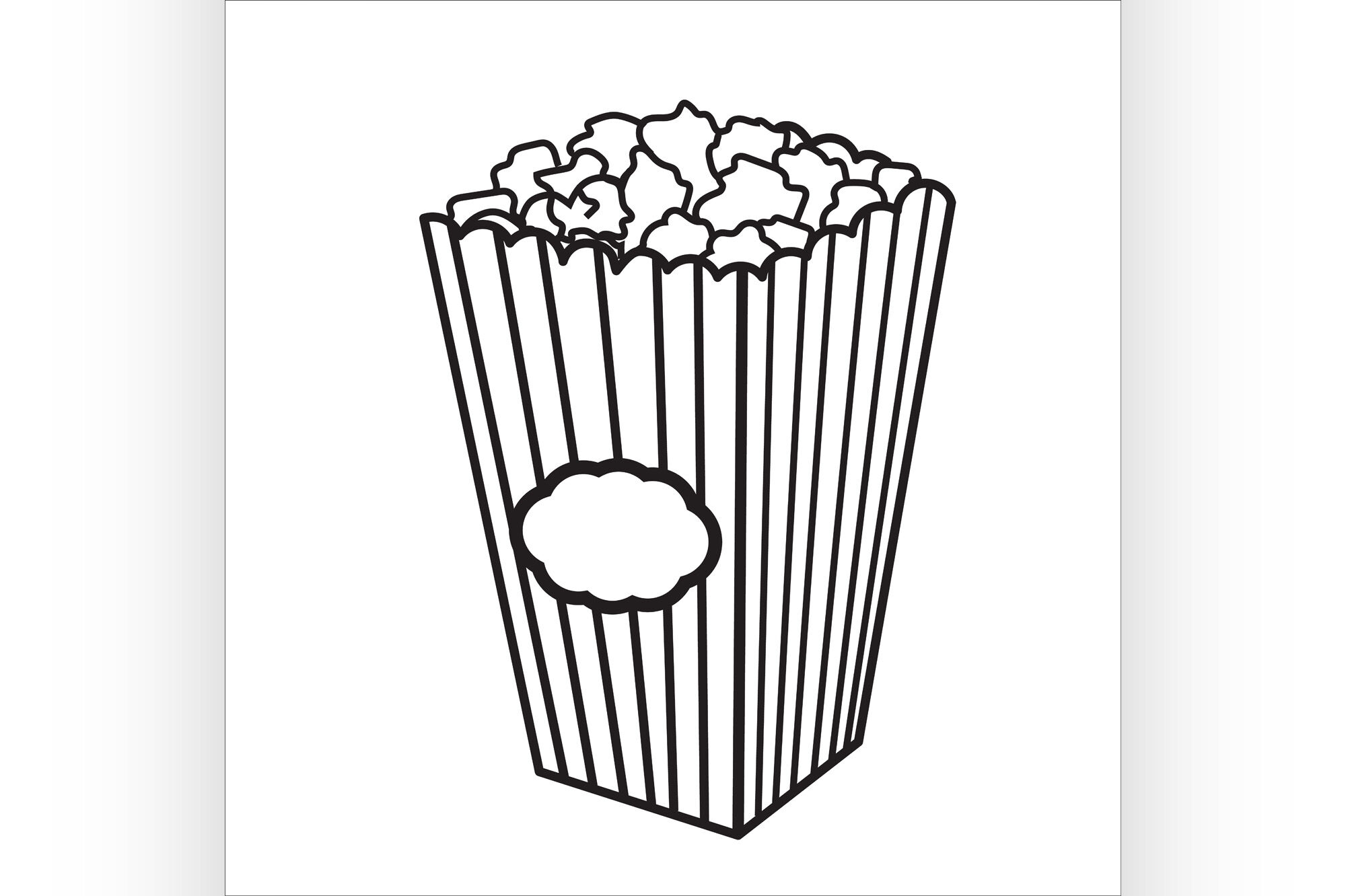 Round popcorn bucket striped disposable snack Vector Image Clip Art