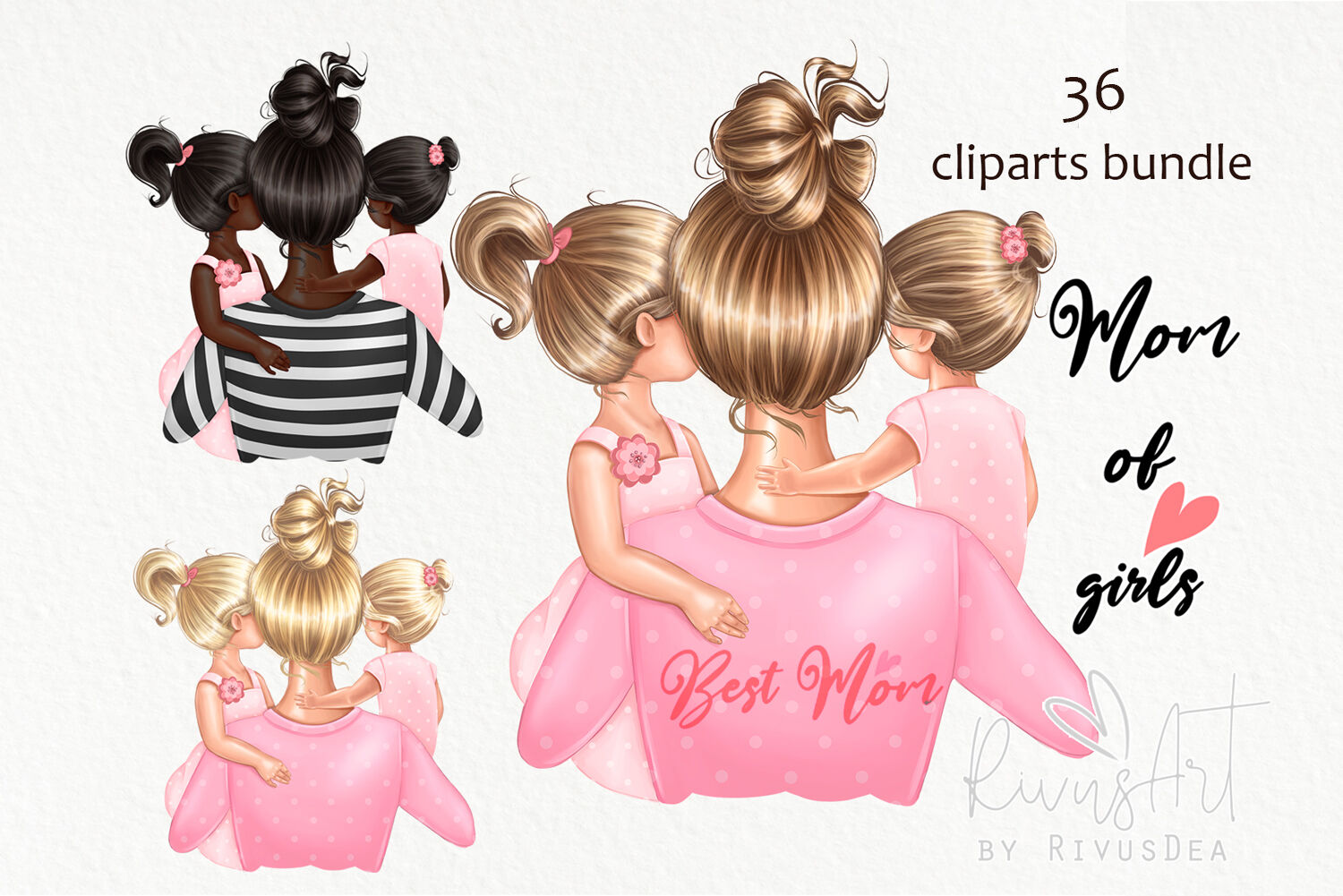 mom and daughter clipart