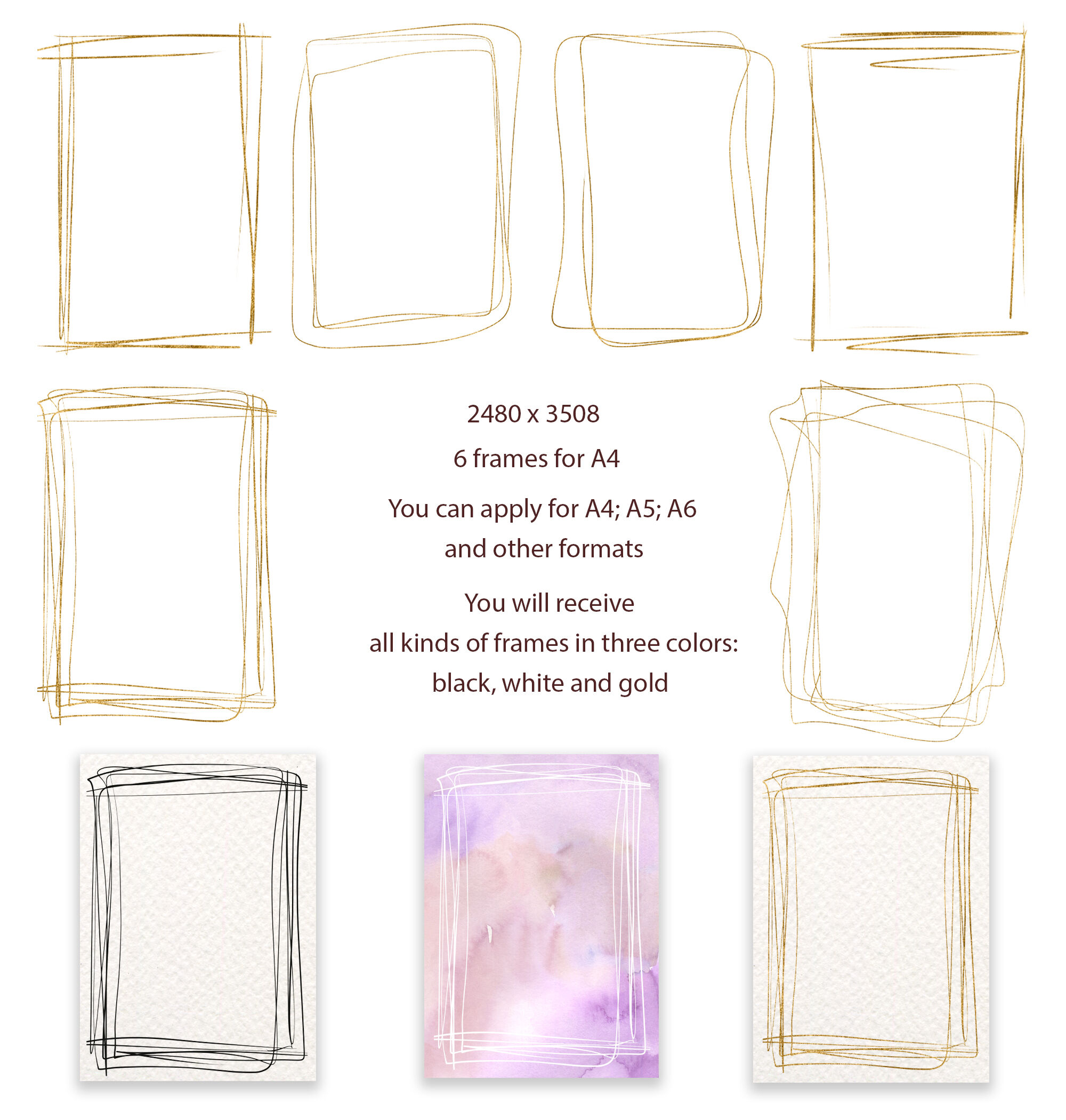 gold picture frame clipart