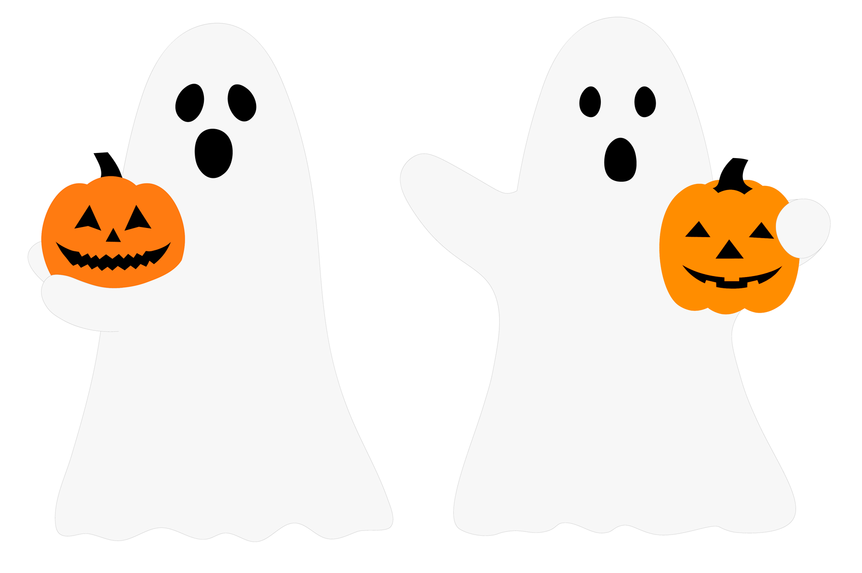 Vector Halloween Ghost Clipart Icon And Coloring Funny Cute Clip Art Library 4395