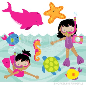 snorkeling clipart