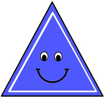 Vector triangle shape character. Cute basic geometric figure with
