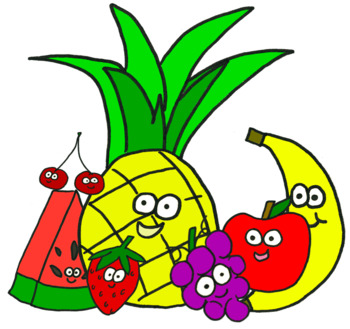 Kawaii Fruits Outline Drawing Clip Art Set – Daily Art Hub