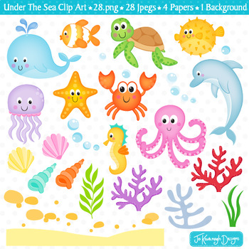 Ocean Animals Clip Art – Whimsy Clips - Clip Art Library