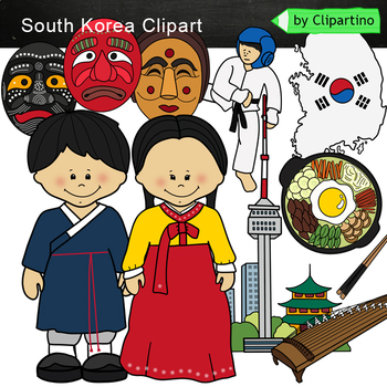 Korea Clipart Korean Digital Clip Art Graphic by Zlatoena Clipart ...