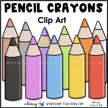 Chunky Color Pencil Clip Art Set