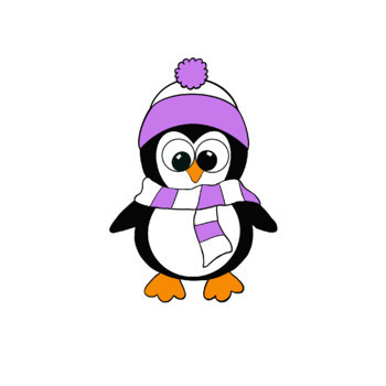 Cute Winter Penguin Clip Art - Cute Winter Penguin Image