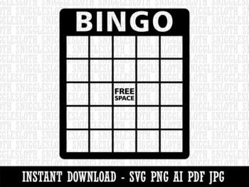 bingo card clipart