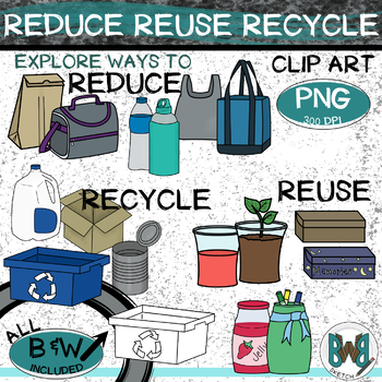 Clip Art: Reduce, Reuse, Recycle Logo 2 B&W I abcteach.com - Clip Art ...