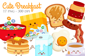 breakfast clipart cute