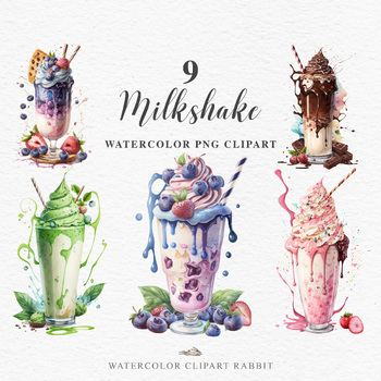 Chocolate milkshake clipart, drinks illustration vector Stock 