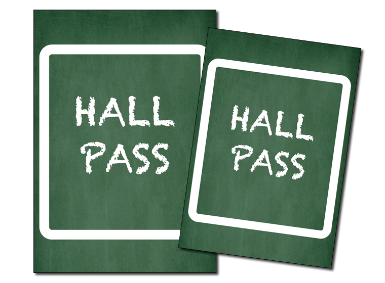 Printable Hall Passes 2 Versions Etsy Clip Art Library