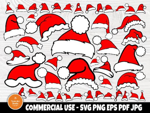 Merry Christmas Santa Hat and Shoes Clipart - free svg file for 