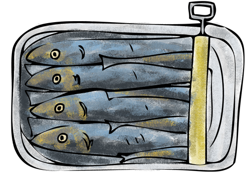 Watercolor Sardines Clipart JPG Graphic by KiwiCakeStudio 