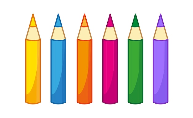Chunky Color Pencil Clip Art Set
