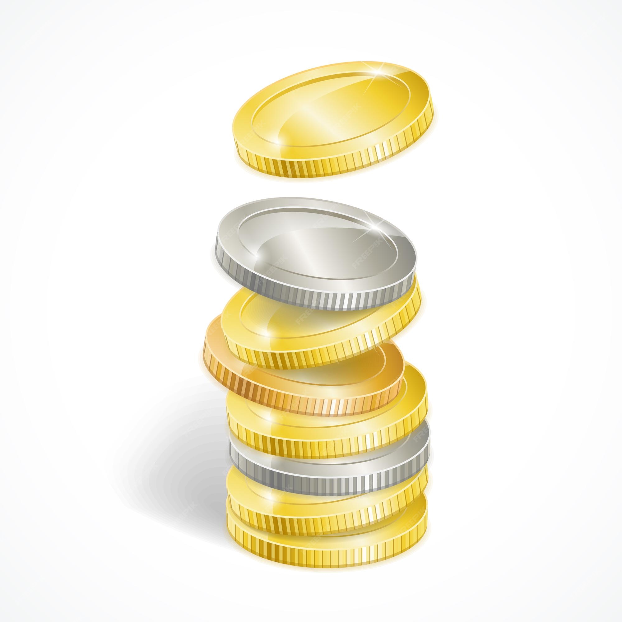 Silver Coins Clipart - Etsy