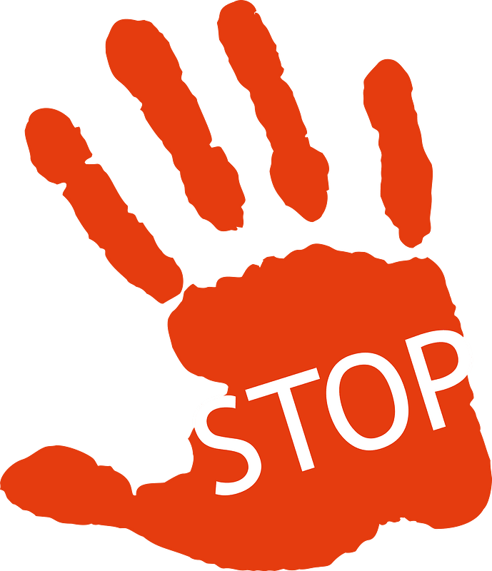 Stop Hand Symbol Aluminum Sign (Non Reflective)